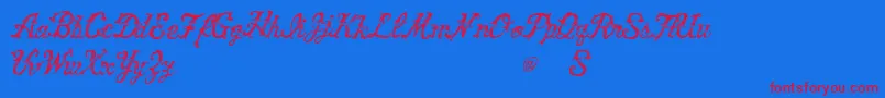 VtksVictory Font – Red Fonts on Blue Background