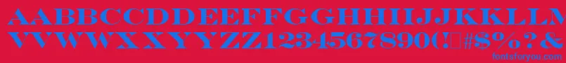 EngraversBold Font – Blue Fonts on Red Background