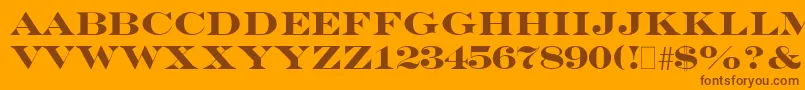 EngraversBold Font – Brown Fonts on Orange Background