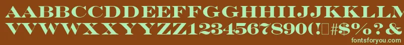 EngraversBold Font – Green Fonts on Brown Background