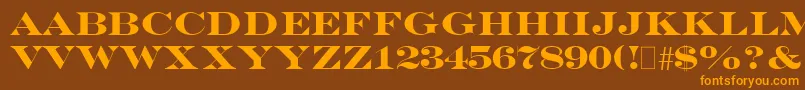 EngraversBold Font – Orange Fonts on Brown Background