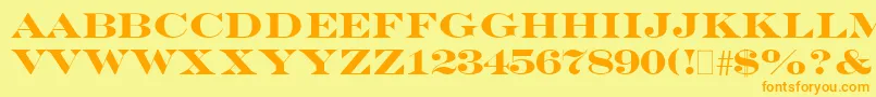 EngraversBold Font – Orange Fonts on Yellow Background