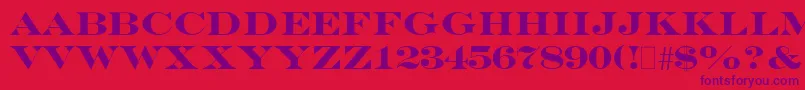 EngraversBold Font – Purple Fonts on Red Background