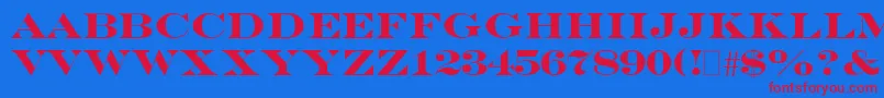 EngraversBold Font – Red Fonts on Blue Background
