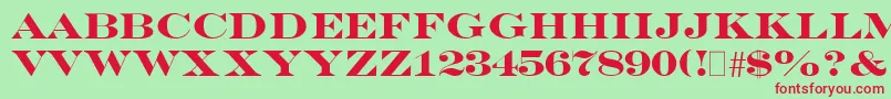 EngraversBold Font – Red Fonts on Green Background