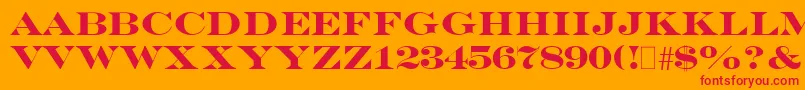 EngraversBold-fontti – punaiset fontit oranssilla taustalla