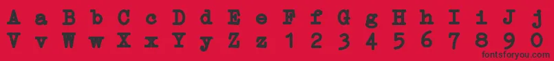 フォントErikaTypeBi – 赤い背景に黒い文字