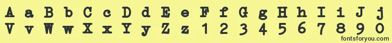 ErikaTypeBi Font – Black Fonts on Yellow Background