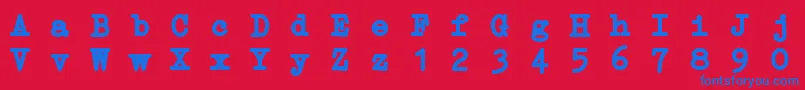 フォントErikaTypeBi – 赤い背景に青い文字
