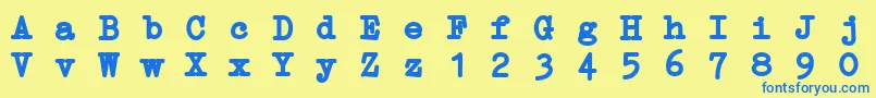 ErikaTypeBi Font – Blue Fonts on Yellow Background