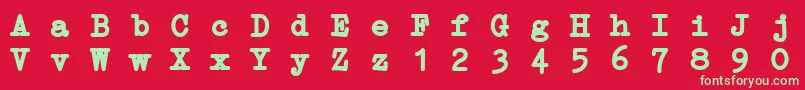 ErikaTypeBi Font – Green Fonts on Red Background
