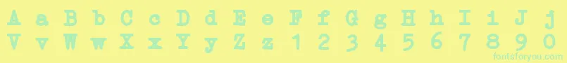 ErikaTypeBi Font – Green Fonts on Yellow Background
