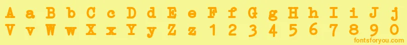ErikaTypeBi Font – Orange Fonts on Yellow Background