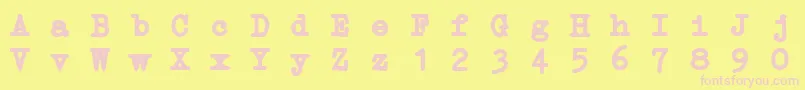 Fonte ErikaTypeBi – fontes rosa em um fundo amarelo