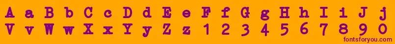 フォントErikaTypeBi – オレンジの背景に紫のフォント