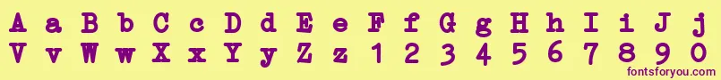 ErikaTypeBi Font – Purple Fonts on Yellow Background