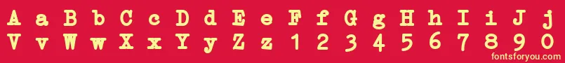 ErikaTypeBi Font – Yellow Fonts on Red Background