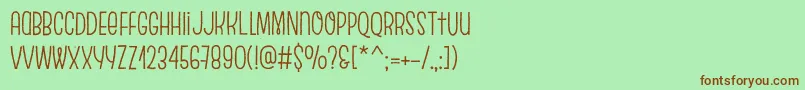 Шрифт EscalopeCrustTwo – коричневые шрифты на зелёном фоне