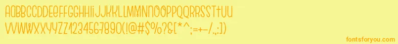 EscalopeCrustTwo-Schriftart – Orangefarbene Schriften auf gelbem Hintergrund