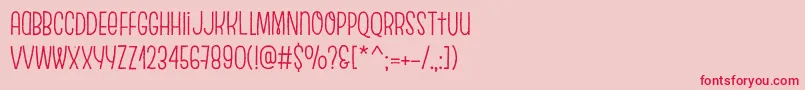 フォントEscalopeCrustTwo – ピンクの背景に赤い文字