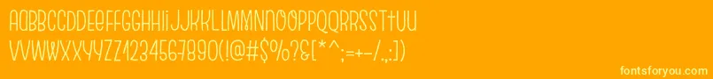 EscalopeCrustTwo-Schriftart – Gelbe Schriften auf orangefarbenem Hintergrund