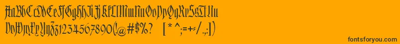 フォントHofstaetten – 黒い文字のオレンジの背景