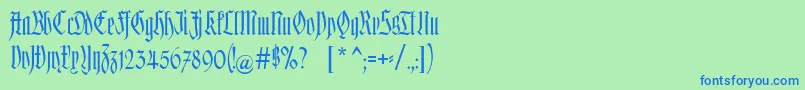 Hofstaetten Font – Blue Fonts on Green Background