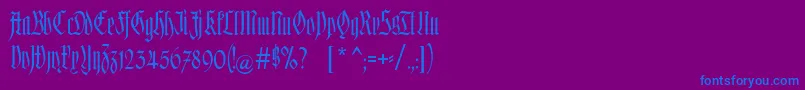 フォントHofstaetten – 紫色の背景に青い文字