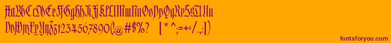 Hofstaetten Font – Purple Fonts on Orange Background