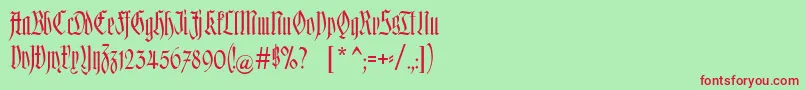 フォントHofstaetten – 赤い文字の緑の背景