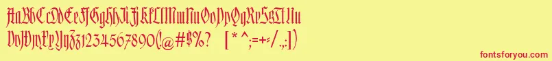 Hofstaetten Font – Red Fonts on Yellow Background