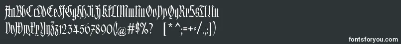 フォントHofstaetten – 黒い背景に白い文字