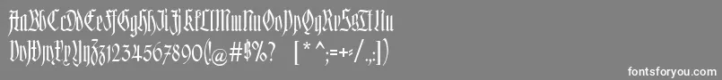 フォントHofstaetten – 灰色の背景に白い文字
