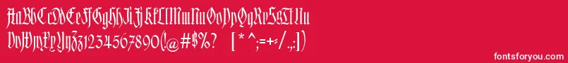 Hofstaetten Font – White Fonts on Red Background