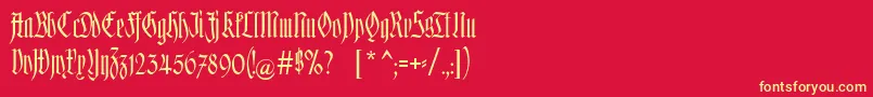 Hofstaetten Font – Yellow Fonts on Red Background