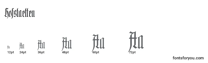 Размеры шрифта Hofstaetten