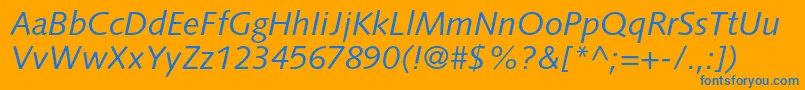 SyntaxltstdItalic Font – Blue Fonts on Orange Background