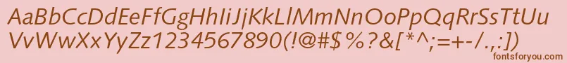 SyntaxltstdItalic Font – Brown Fonts on Pink Background