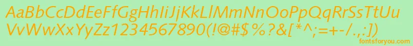 SyntaxltstdItalic Font – Orange Fonts on Green Background