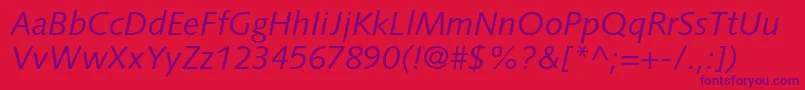 SyntaxltstdItalic Font – Purple Fonts on Red Background