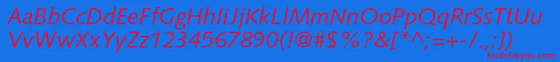 SyntaxltstdItalic Font – Red Fonts on Blue Background