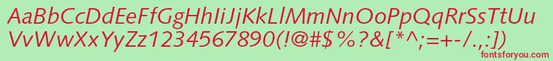 SyntaxltstdItalic Font – Red Fonts on Green Background
