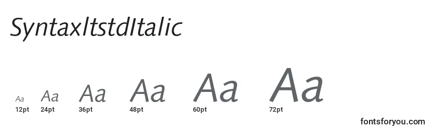 Größen der Schriftart SyntaxltstdItalic
