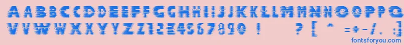 フォントHalcion – ピンクの背景に青い文字