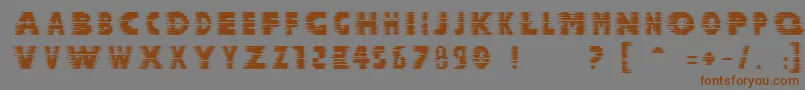 フォントHalcion – 茶色の文字が灰色の背景にあります。