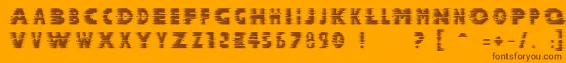 Halcion-Schriftart – Braune Schriften auf orangefarbenem Hintergrund