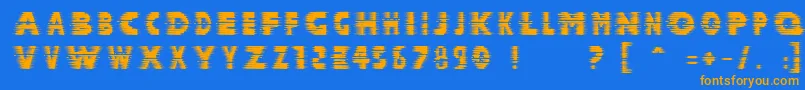 Halcion Font – Orange Fonts on Blue Background