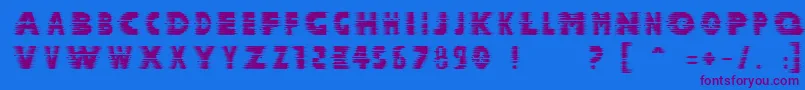 Halcion-Schriftart – Violette Schriften auf blauem Hintergrund