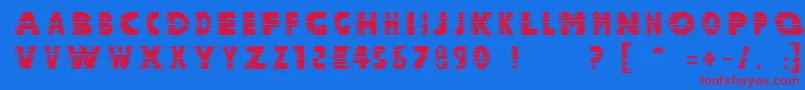 Fonte Halcion – fontes vermelhas em um fundo azul