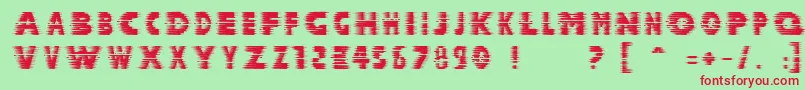 フォントHalcion – 赤い文字の緑の背景